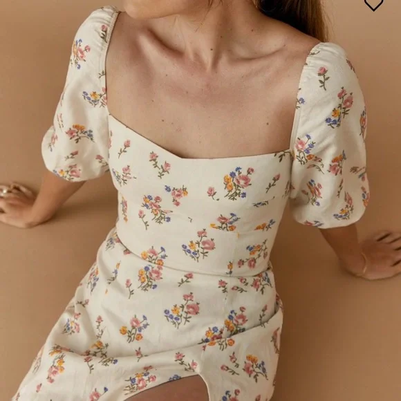 Reformation | Dresses | Nwtreformation Belgium Linen Dress Gala Embroidery  | Poshmark
